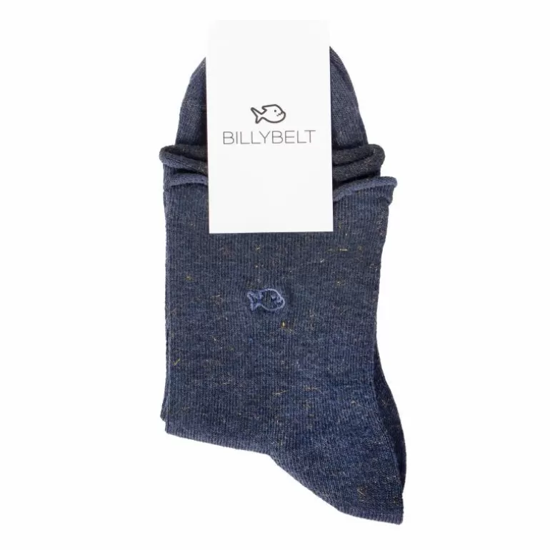 Online Chaussettes Bords Roules Bleu Marine Femme