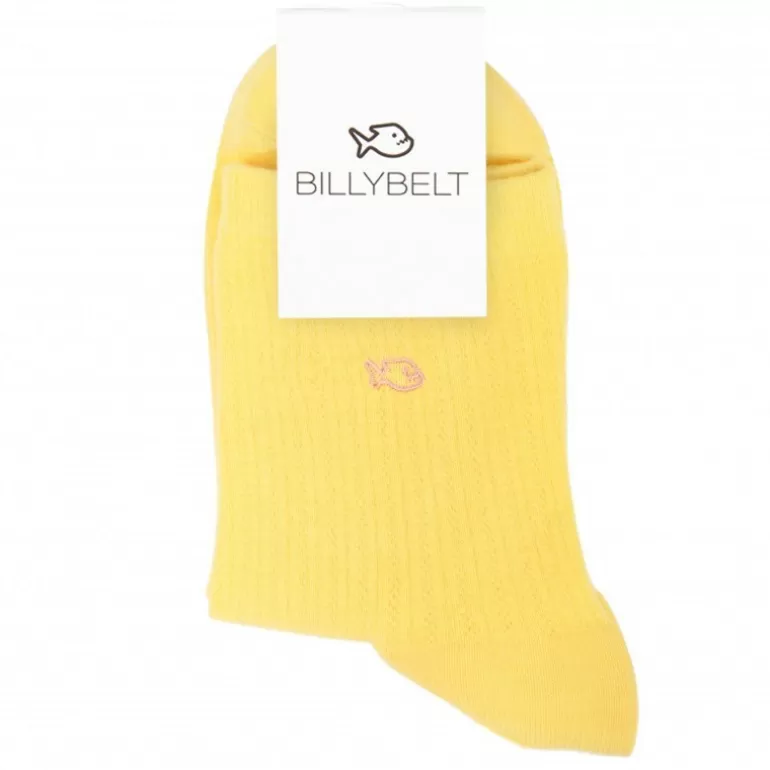 Online Chaussettes Coton Dentelles Jaune Femme