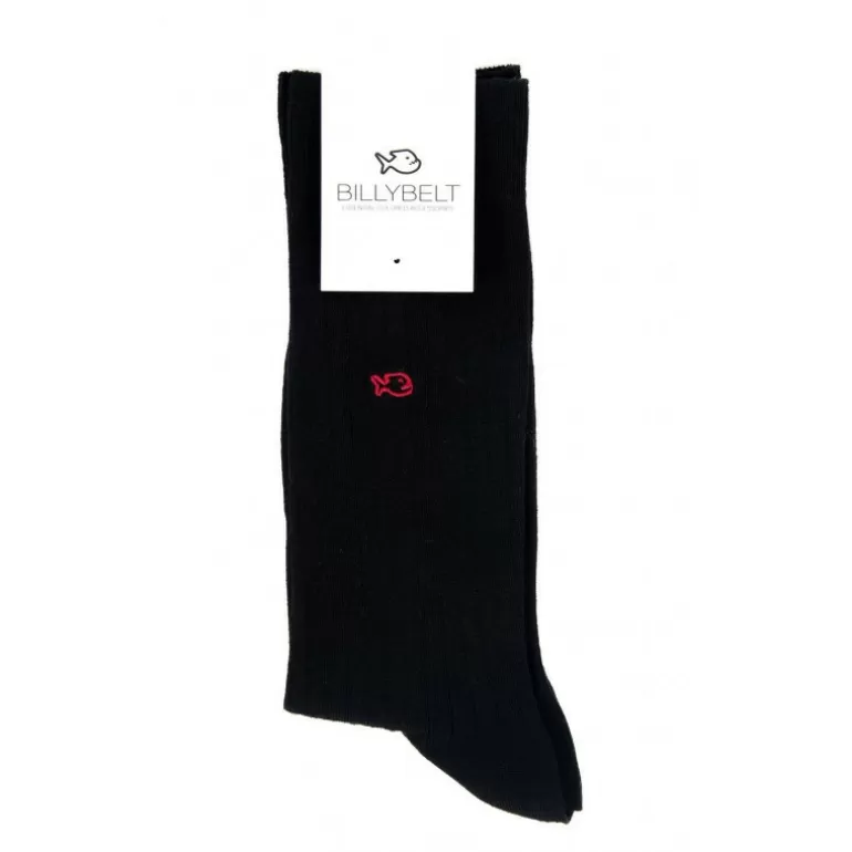 New Chaussettes En Coton Mercerise Fil D'Ecosse - Noir Homme