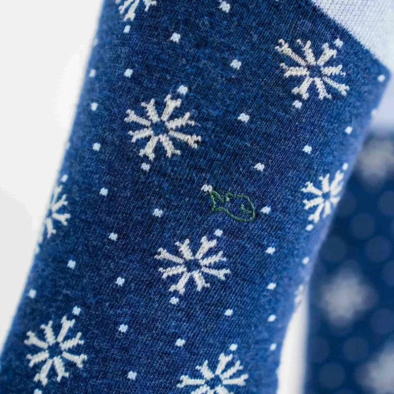 Flash Sale Chaussettes En Coton Peigne A Motifs - Snowflake Homme