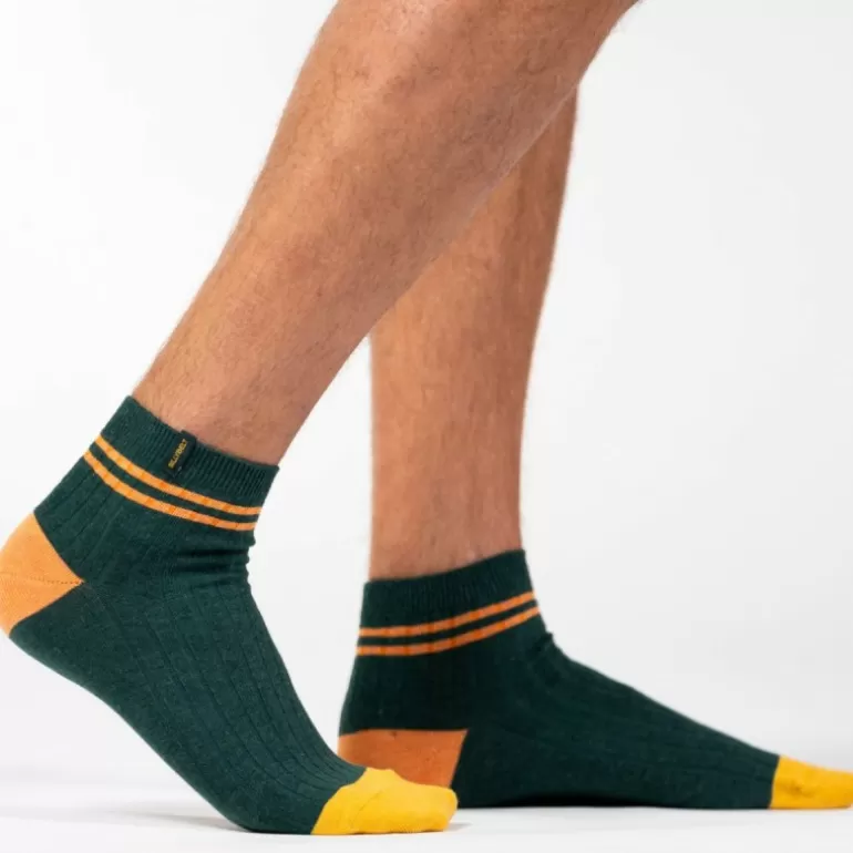 Fashion Chaussettes En Coton Peigne Mi-Hautes - Vert Homme