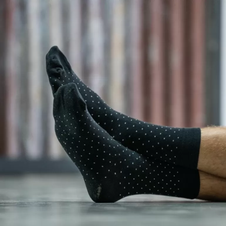 Store Chaussettes En Coton Peigne Square - Black Pearl Homme