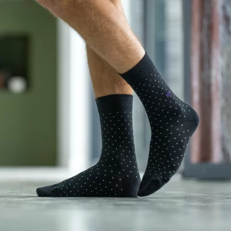 Store Chaussettes En Coton Peigne Square - Black Pearl Homme