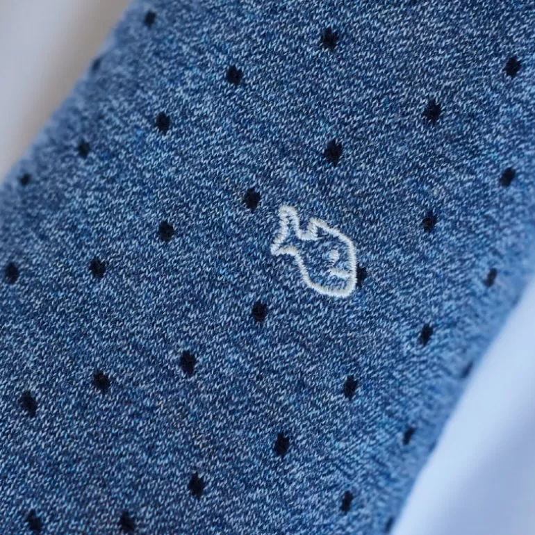 New Chaussettes En Coton Peigne Square - Bleu Jeans Homme