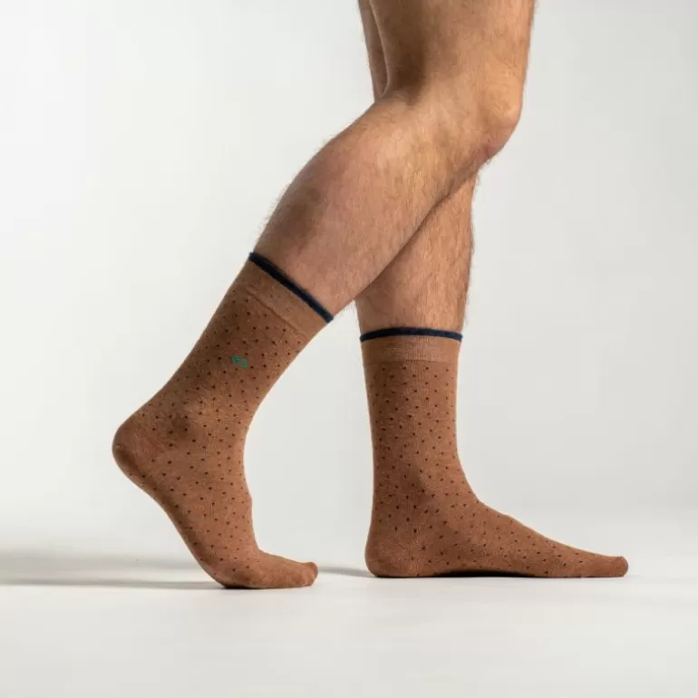 Cheap Chaussettes En Coton Peigne Square - Marron Homme