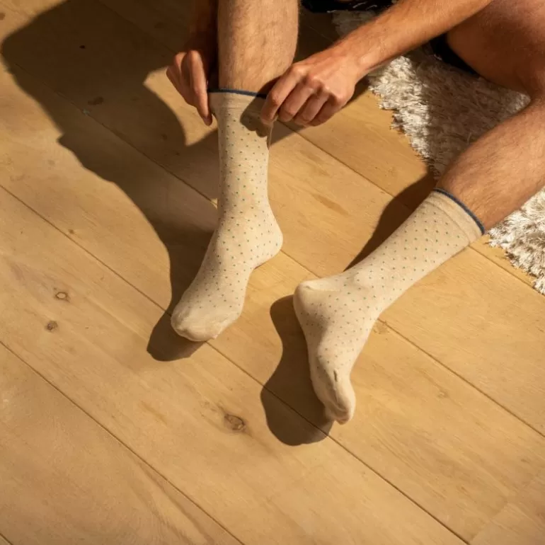 Cheap Chaussettes En Coton Peigne Square - Sable Homme