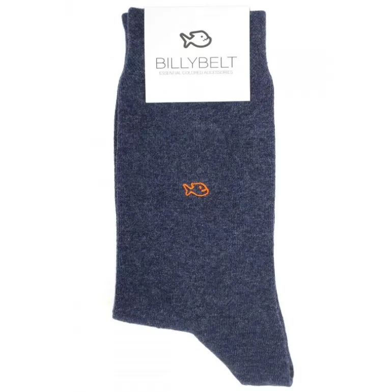 Best Chaussettes En Coton Peigne Unies - Bleu Chine Homme