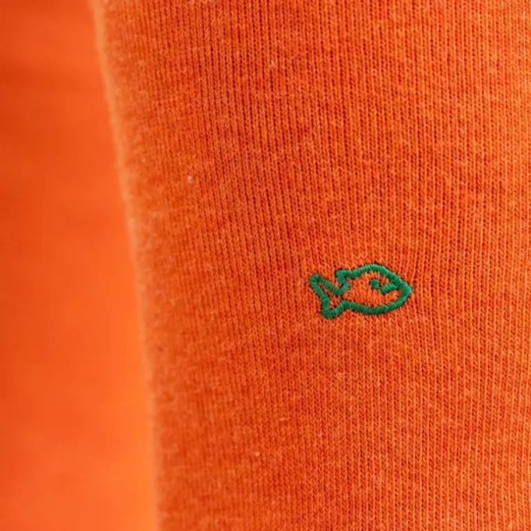 Cheap Chaussettes En Coton Peigne Unies - Orange Homme