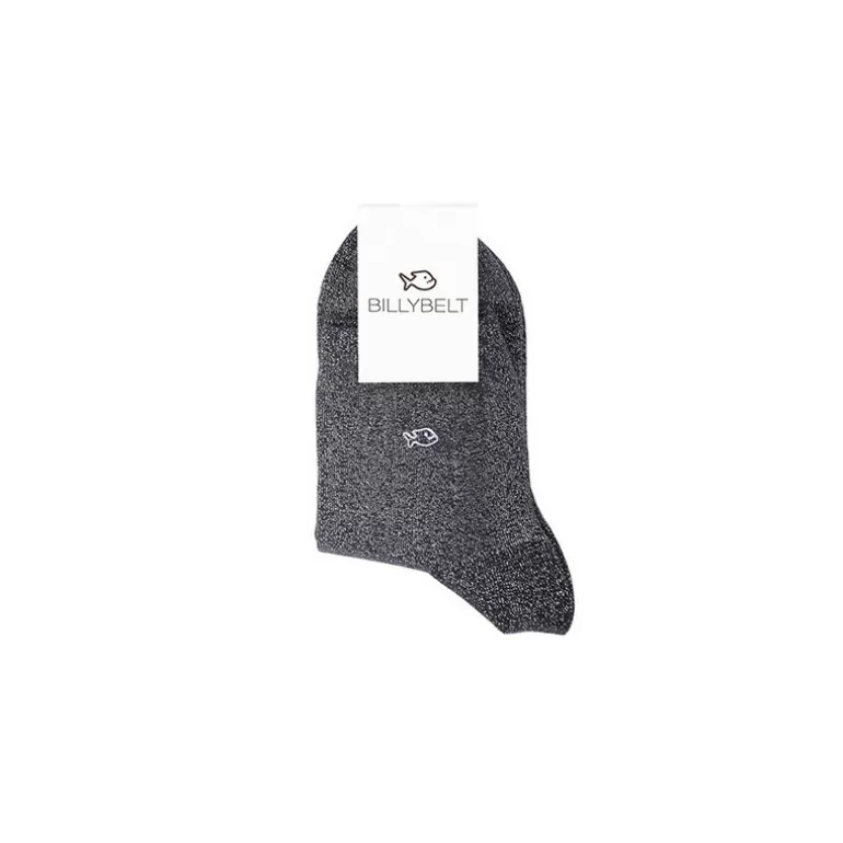 Cheap Chaussettes Pailletees En Coton Peigne Unies - Noir Femme