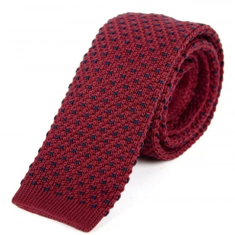 Best Sale Cravate Tricot Bordeaux Et Bleu Noeuds Papillons / Cravates