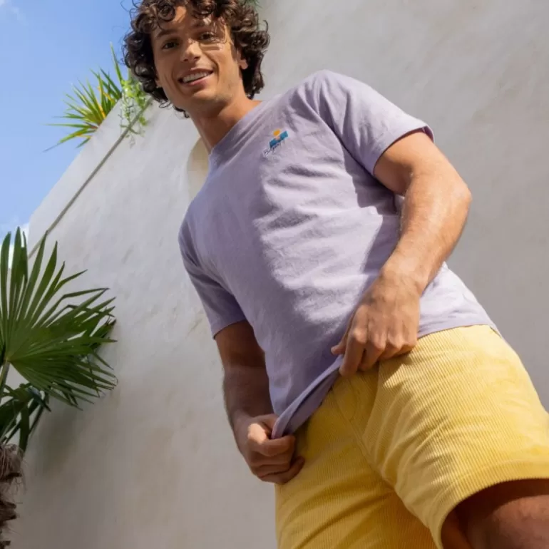 Clearance Short En Velours Beach Horizon - Jaune Shorts