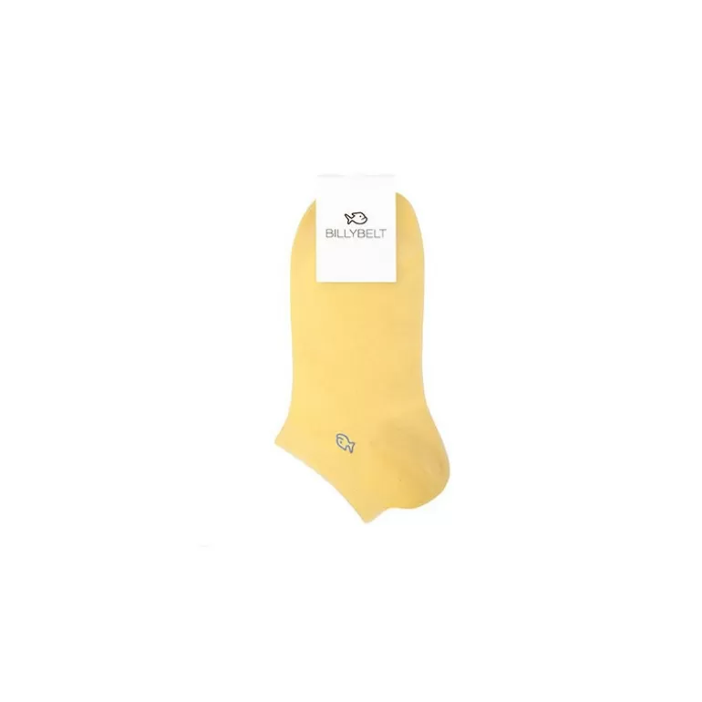 Best Sale Socquettes En Coton Peigne Unies - Jaune Clair Femme